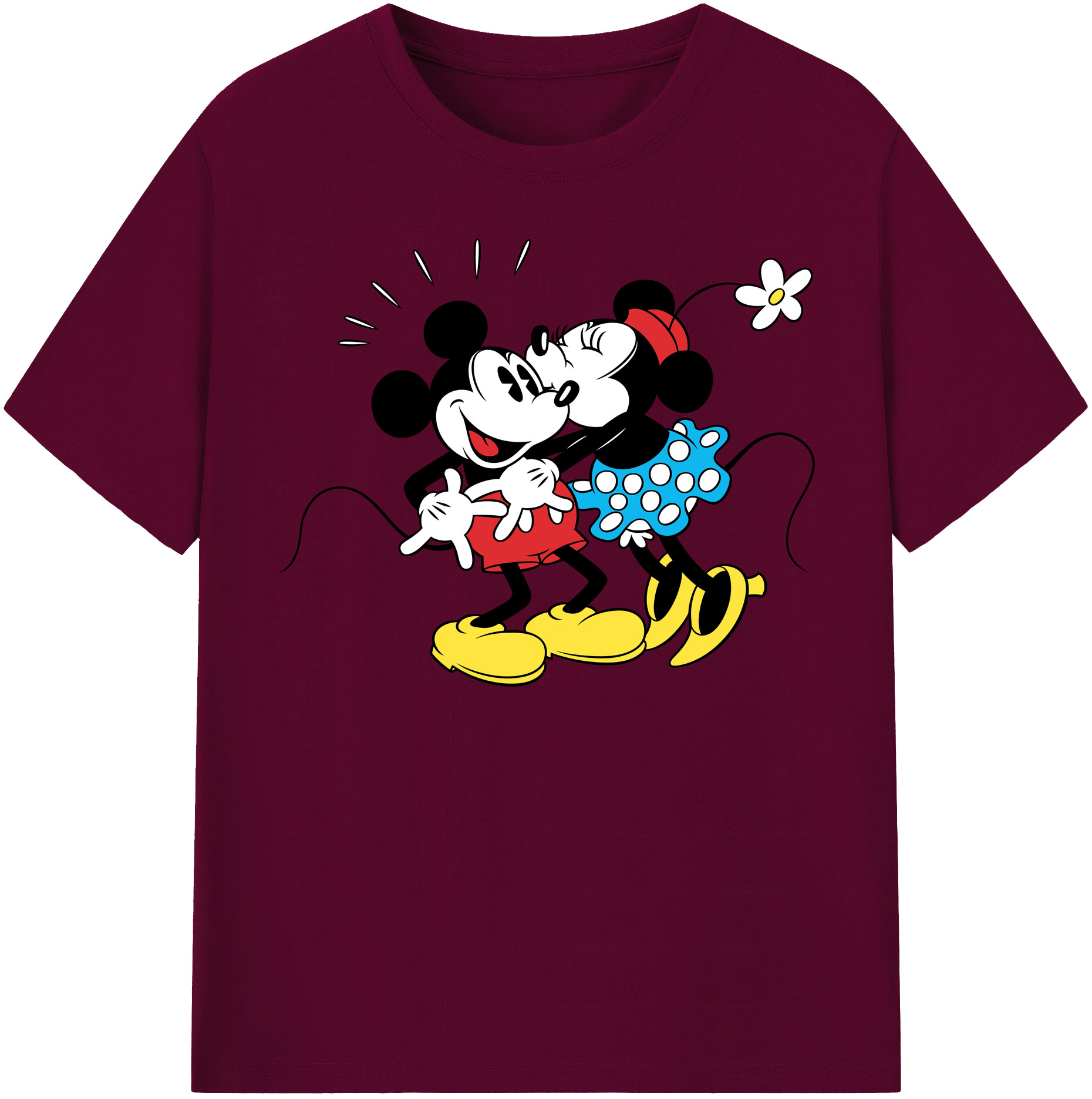 （画像用） ミッキーマウス Mickey Mouse レディースカジュアルプリントTシャツ（綿100％）